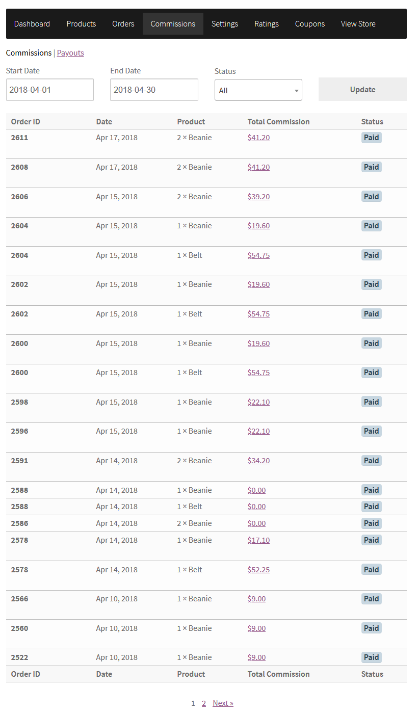 Payouts