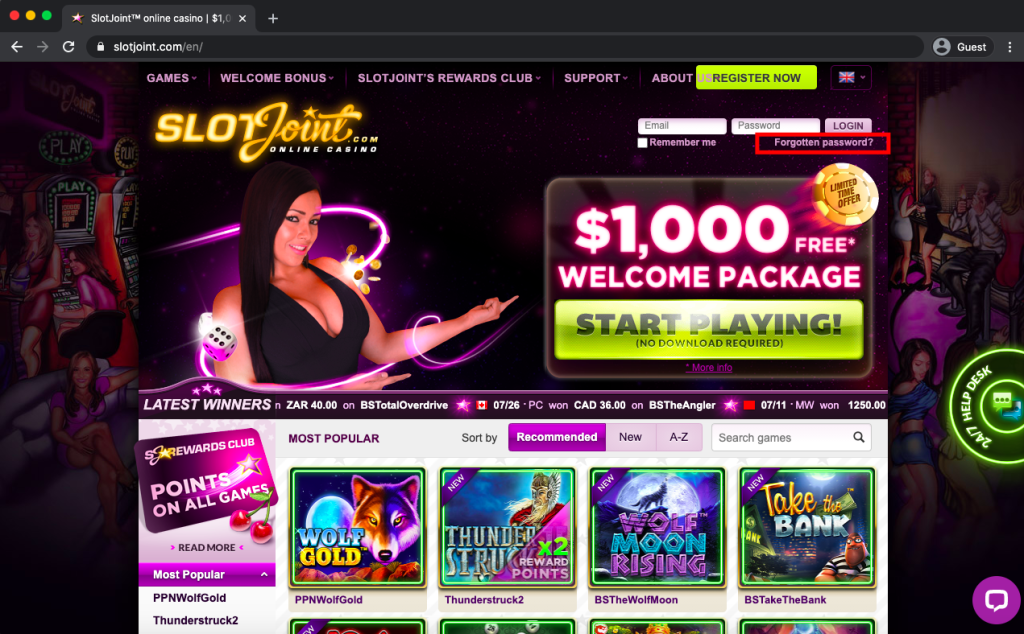 Slots Casino Login