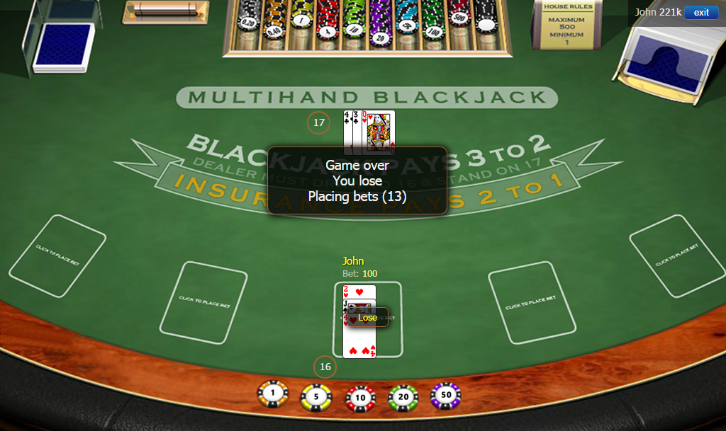 Play Casino Blackjack Online Free